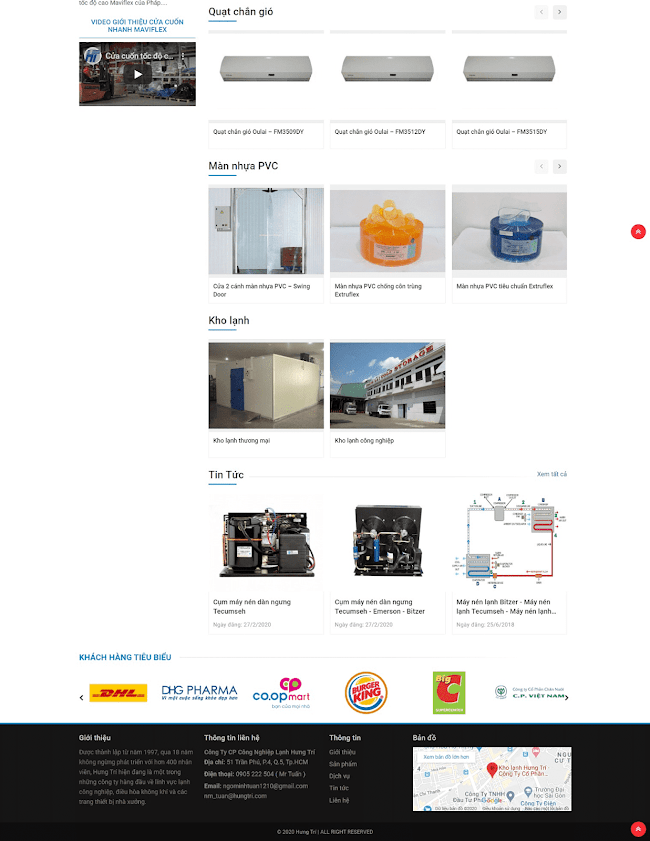 Giao diện web dành cho công ty bán sản phẩm